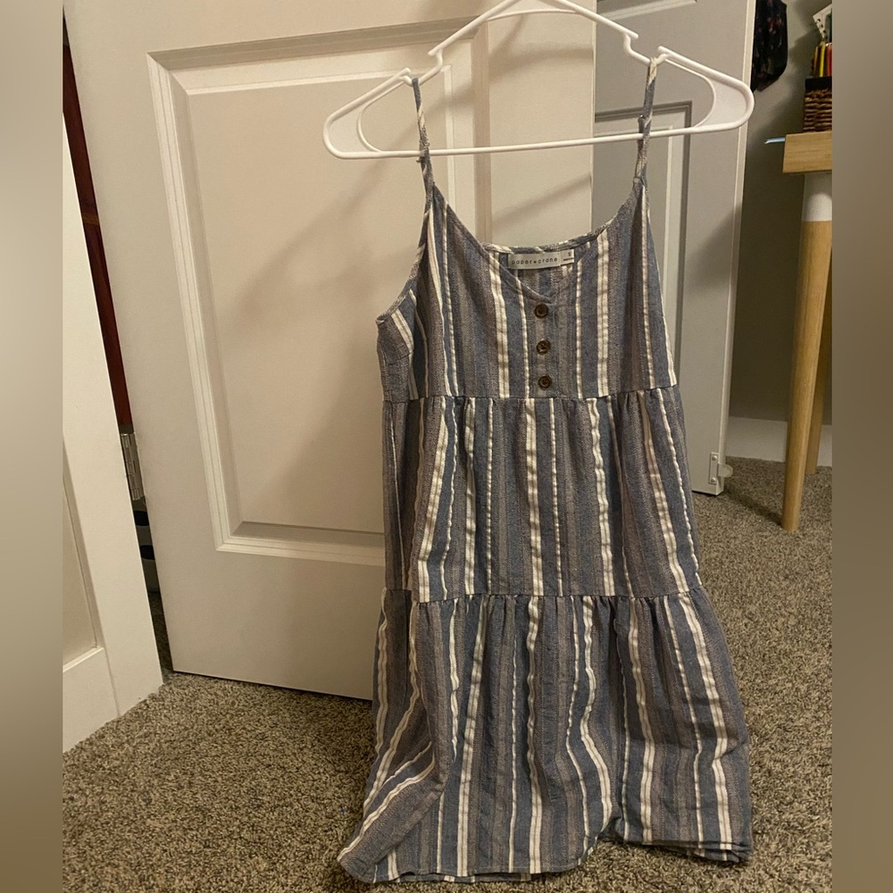Striped Button-Front Dress